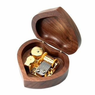 【数量限定】オルゴール 18弁 心型メープル木製music box 金メッキのム(オルゴールメリー/モービル)