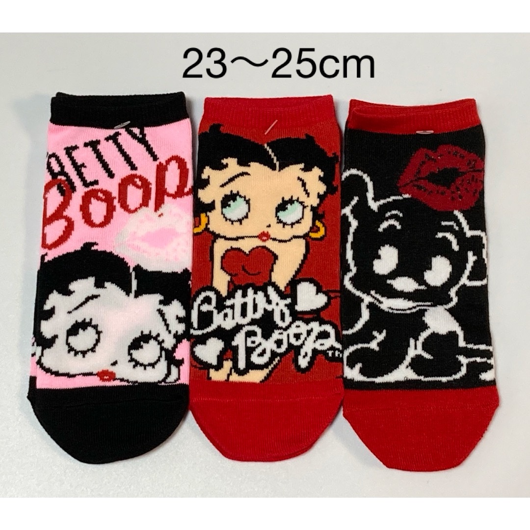 Betty Boop(ベティブープ)の【No.3】Beetty Boop ベティー　靴下　ソックス　3足 レディースのレッグウェア(ソックス)の商品写真