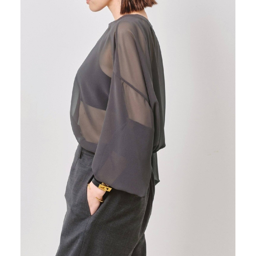 L'Appartement DEUXIEME CLASSE(アパルトモンドゥーズィエムクラス)のアパルトモン　 Sheer Blouse　シアーブラウス レディースのトップス(シャツ/ブラウス(長袖/七分))の商品写真