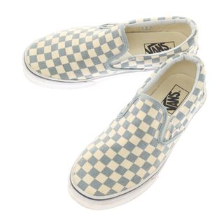 ヴァンズ(VANS)の【中古】バンズ VANS チェッカーフラッグ キャンバス スリッポンスニーカー ブルーグレー×アイボリー【サイズ25.5】【メンズ】(スニーカー)