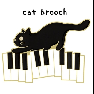 黒猫 ピンバッジ ピアノ 音楽 music ミュージック