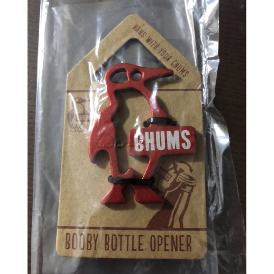 新品　CHUMS Booby チャムス キーホルダー 栓抜き  赤 メンズのファッション小物(キーホルダー)の商品写真