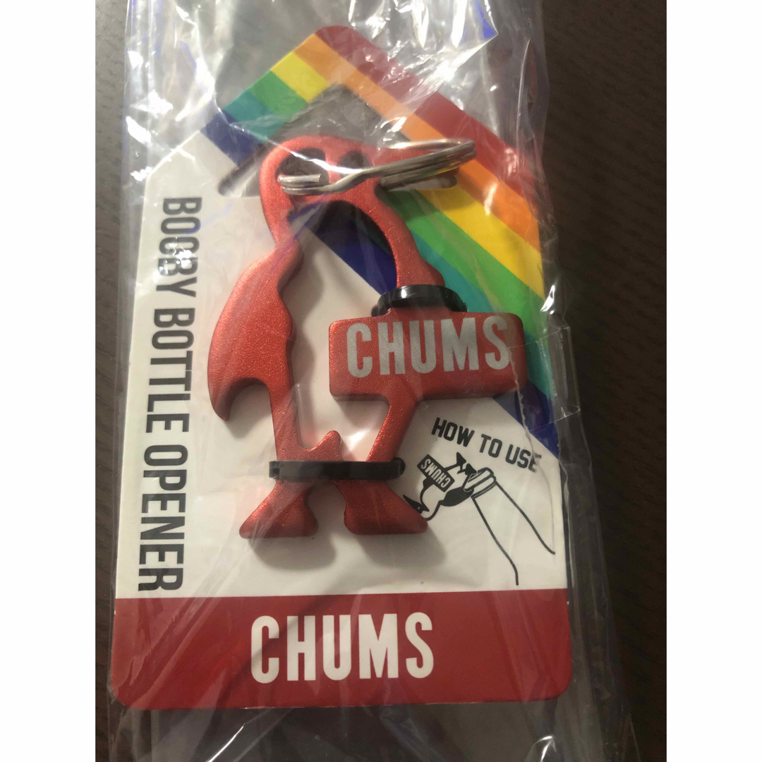 新品　CHUMS Booby チャムス キーホルダー 栓抜き  赤 メンズのファッション小物(キーホルダー)の商品写真