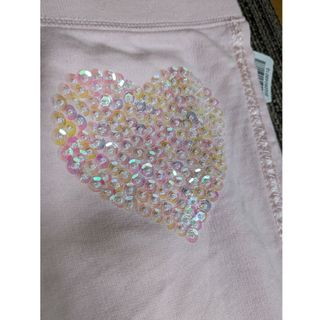 値下げ！新品　桜ピンク　♡型スパンコール　スウェットパンツ♡(その他)