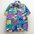 古着 ジャムズ JAMS 半袖 シャツ キッズ ボーイズ 子供服 80年代 80s 総柄 水色他 【spe】 24apr17