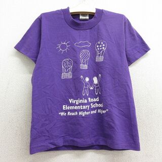 フルーツオブザルーム(FRUIT OF THE LOOM)の古着 フルーツオブザルーム 半袖 ビンテージ Tシャツ キッズ ボーイズ 子供服 90年代 90s 気球 クルーネック USA製 紫 パープル 24apr17(シャツ/カットソー)