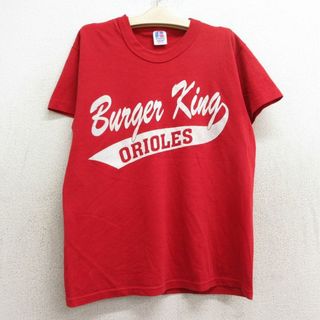 古着 ラッセル 半袖 ビンテージ Tシャツ キッズ ボーイズ 子供服 90年代 90s バーガーキング 22 クルーネック USA製 赤 レッド 24apr17(シャツ/カットソー)