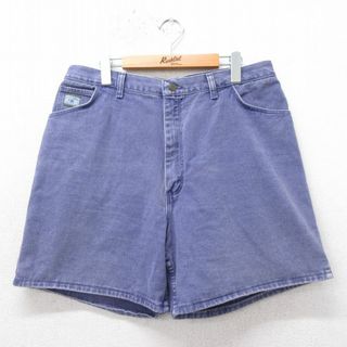 ラングラー(Wrangler)のW36★古着 ラングラー Wrangler ショート パンツ ショーツ メンズ 90年代 90s コットン USA製 紫系 パープル デニム 24apr17 中古 ボトムス 短パン ショーパン ハーフ(ワークパンツ/カーゴパンツ)