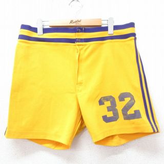 W36★古着 ショート パンツ ショーツ メンズ 80年代 80s 32 黄色他 イエロー 24apr17 中古 ボトムス 短パン ショーパン ハーフ(ワークパンツ/カーゴパンツ)