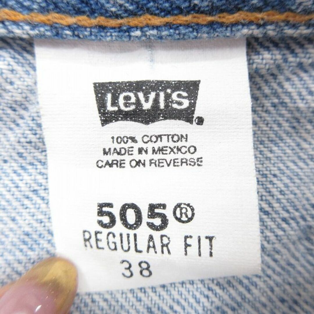 Levi's(リーバイス)のW36★古着 リーバイス Levis 505 ショート パンツ ショーツ メンズ 00年代 00s コットン 薄紺 ネイビー デニム 24apr17 中古 ボトムス 短パン ショーパン ハーフ メンズのパンツ(ワークパンツ/カーゴパンツ)の商品写真