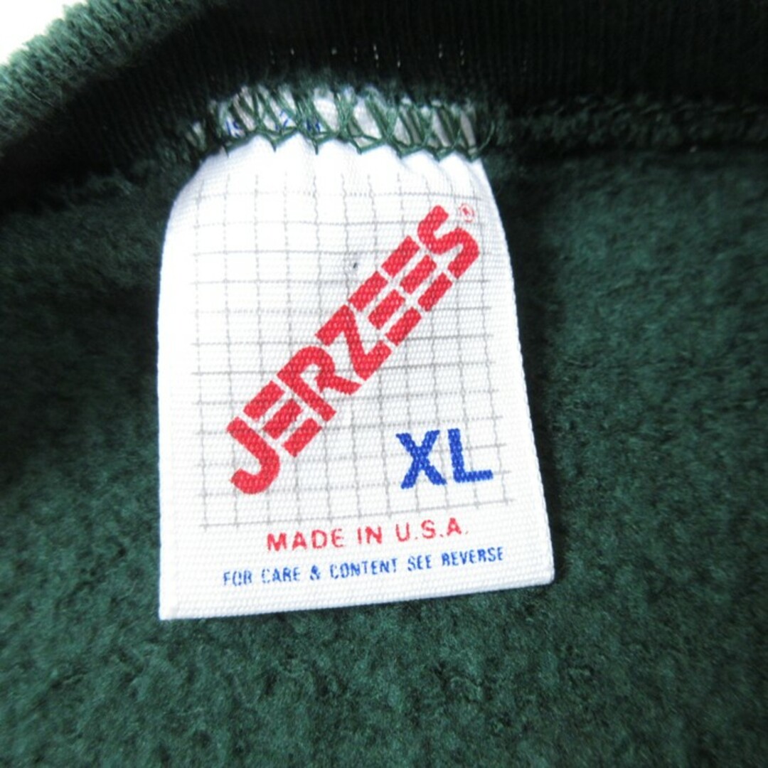 XL★古着 ジャージーズ 長袖 スウェット メンズ 80年代 80s Lyons Machinery クルーネック USA製 緑 グリーン 24apr17 中古 スエット トレーナー トップス メンズのトップス(パーカー)の商品写真