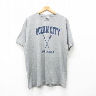 XL★古着 ジャージーズ 半袖 ビンテージ Tシャツ メンズ 00年代 00s オーシャンシティ 大きいサイズ クルーネック グレー 霜降り 24apr17 中古(Tシャツ/カットソー(半袖/袖なし))