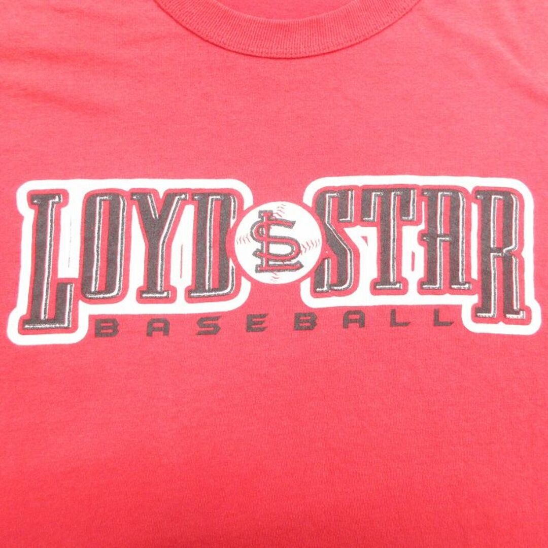 XL★古着 ラッセル 半袖 ビンテージ Tシャツ メンズ 00年代 00s ベースボール LOYDSTAR 大きいサイズ クルーネック 赤 レッド 24apr17 中古 メンズのトップス(Tシャツ/カットソー(半袖/袖なし))の商品写真