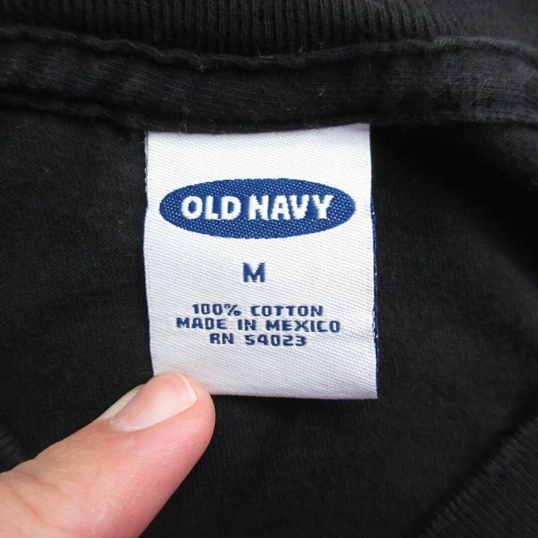 Old Navy(オールドネイビー)のXL★古着 オールドネイビー OLD NAVY 半袖 ビンテージ Tシャツ メンズ 00年代 00s 無地 胸ポケット付き コットン クルーネック 黒 ブラック 24apr17 中古 メンズのトップス(Tシャツ/カットソー(半袖/袖なし))の商品写真