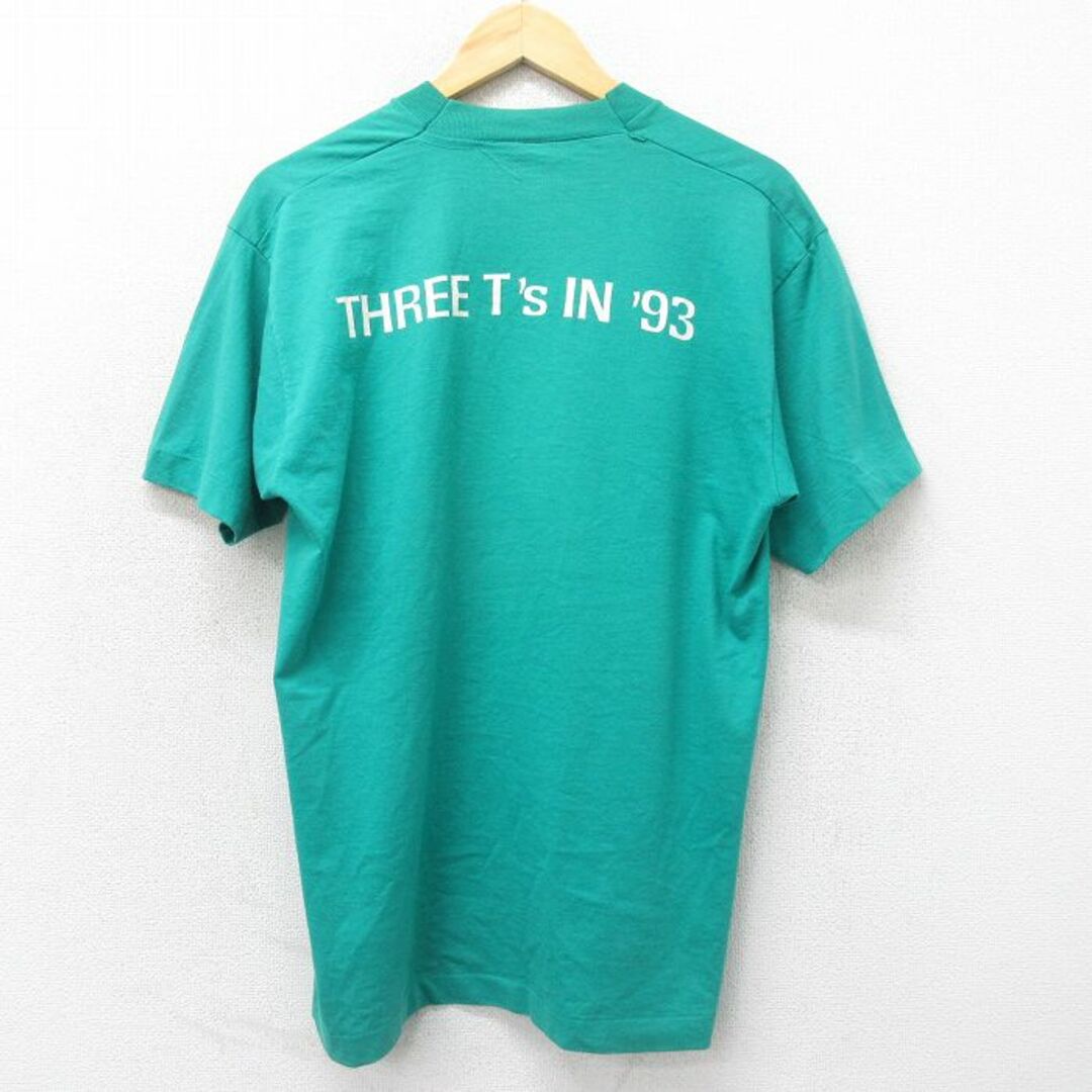 XL★古着 半袖 ビンテージ Tシャツ メンズ 90年代 90s TIMING TRUST TEAMWORK ノーザンテレコム クルーネック 緑 グリーン 【spe】 24apr17 中古 メンズのトップス(Tシャツ/カットソー(半袖/袖なし))の商品写真