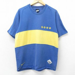 ナイキ(NIKE)のXL★古着 ナイキ NIKE 半袖 ビンテージ Tシャツ メンズ 00年代 00s CABJ 10 ツートンカラー コットン クルーネック 青他 ブルー 24apr17 中古(Tシャツ/カットソー(半袖/袖なし))