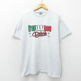 フルーツオブザルーム(FRUIT OF THE LOOM)のXL★古着 フルーツオブザルーム 半袖 ビンテージ Tシャツ メンズ 00年代 00s イタリアン クルーネック 薄グレー 霜降り 24apr17 中古(Tシャツ/カットソー(半袖/袖なし))