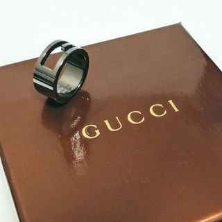 Gucci - SALE！ グッチ GUCCI カットアウトG ブランデッドG ブラック リング