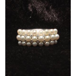 美品  リング 指輪 Pt900 ダイヤ0.10ct ベ(リング(指輪))