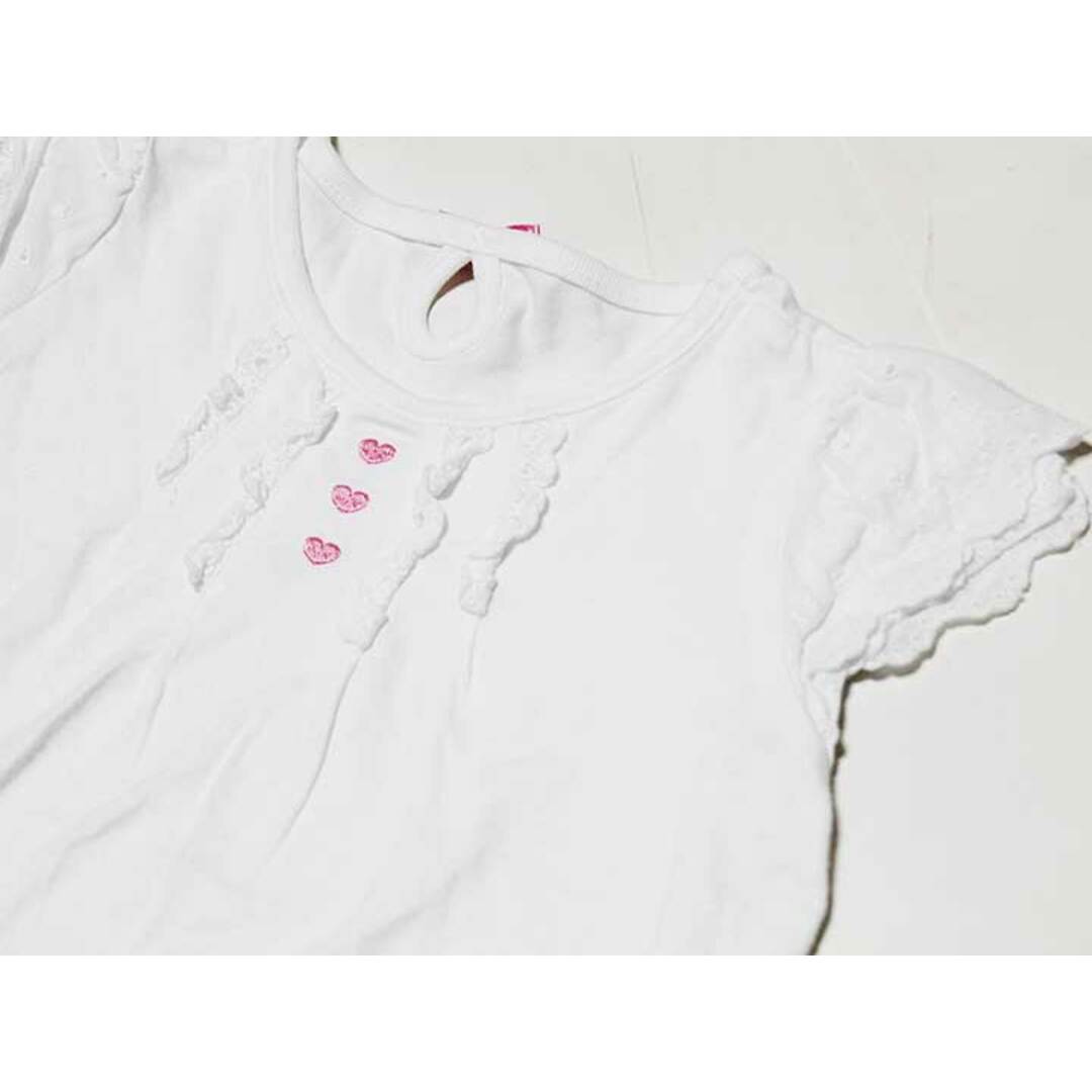 mikihouse(ミキハウス)の【夏物 新入荷!】‡ミキハウス/mikihouse‡100cm 半袖Tシャツ/半袖カットソー/ノースリーブ 白【中古】子供服 キッズ kids 女の子 夏 tops 614042 キッズ/ベビー/マタニティのキッズ服女の子用(90cm~)(Tシャツ/カットソー)の商品写真