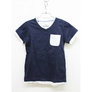 アルマーニ ジュニア(ARMANI JUNIOR)の【夏物 新入荷!】＜アルマーニ ジュニア/Armani Junior ＞124cm 半袖Tシャツ/半袖カットソー 紺×白【中古】子供服 キッズ kids 男の子 夏 tops 514042(Tシャツ/カットソー)