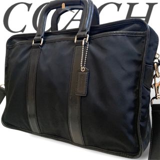 コーチ(COACH)のコーチ COACH F70382 2way ビジネスバッグ レザー×ナイロン 黒(ビジネスバッグ)