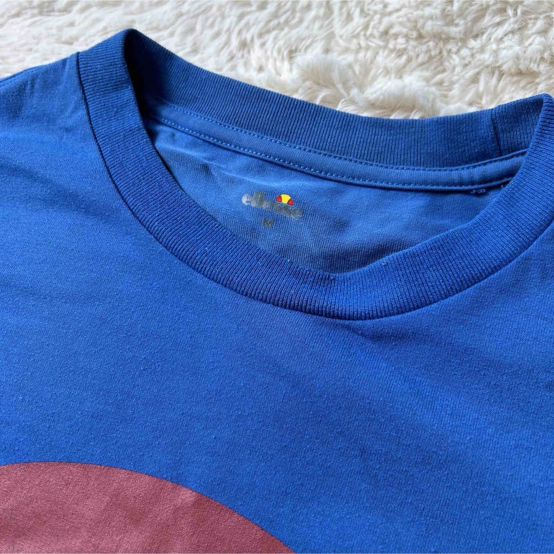 ellesse(エレッセ)のellesseエレッセ　ビックプリントロゴ　半袖Tシャツ　Mサイズ　ブルー メンズのトップス(Tシャツ/カットソー(半袖/袖なし))の商品写真