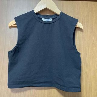 ザラ(ZARA)の【ZARA】 丈短 キャミ・タンクトップ  黒Mサイズ(キャミソール)