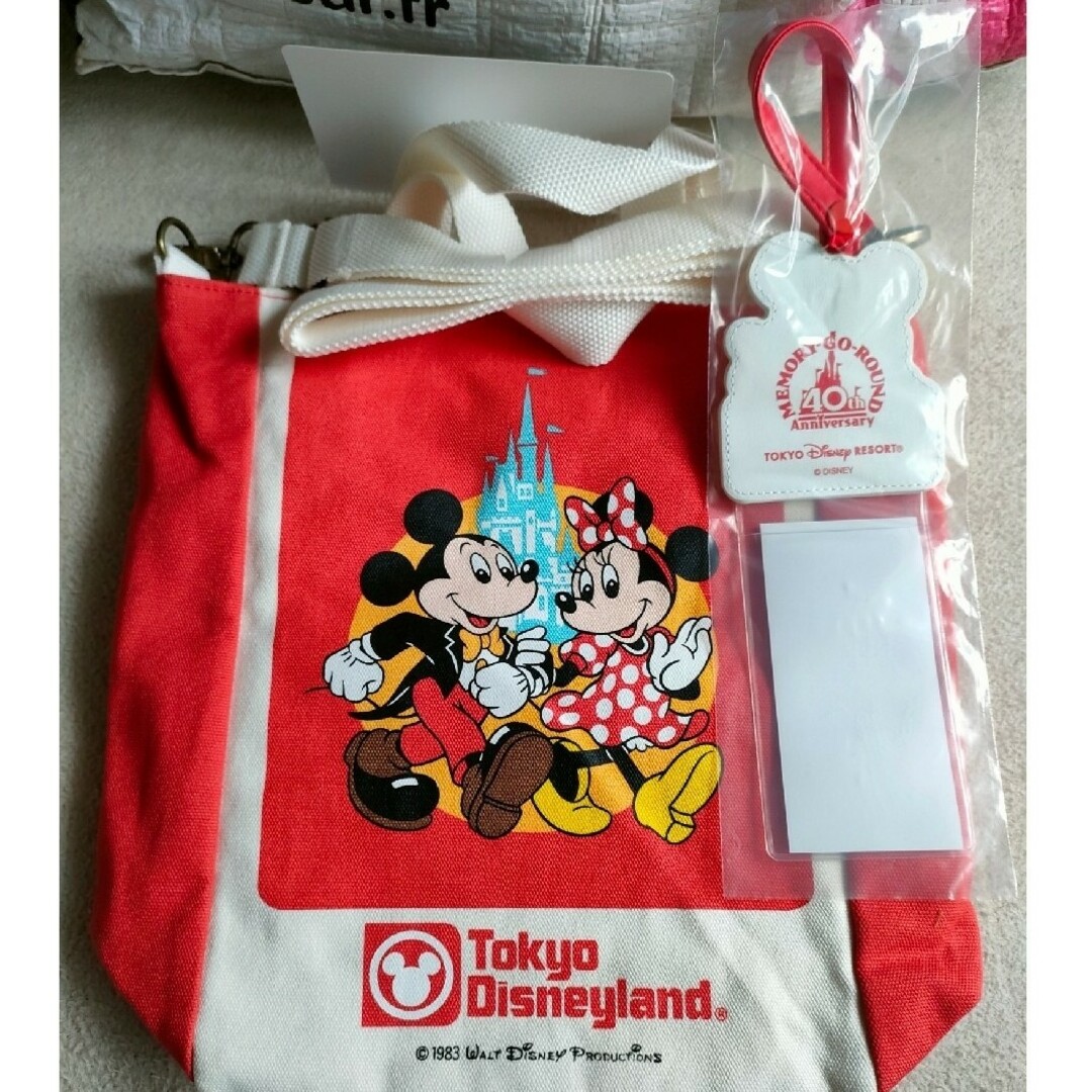 Disney(ディズニー)のタグ付き♪ミッキー ＆ミニーショルダーバッグ ディズニーランド TDL  復刻版 レディースのバッグ(ショルダーバッグ)の商品写真