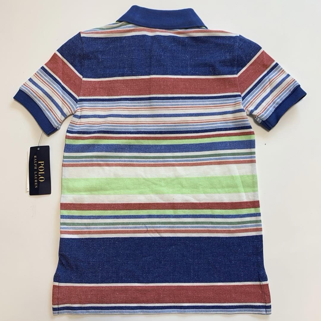 Ralph Lauren(ラルフローレン)の【新品】ラルフローレン ポロシャツ ストライプ L  キッズ/ベビー/マタニティのキッズ服男の子用(90cm~)(Tシャツ/カットソー)の商品写真