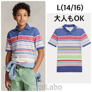 ラルフローレン(Ralph Lauren)の【新品】ラルフローレン ポロシャツ ストライプ L (Tシャツ/カットソー)