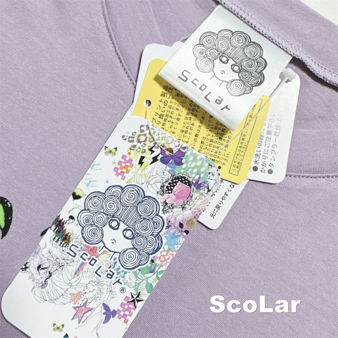 ScoLar(スカラー)の【ScoLar】スカラーちゃんグラフィック シフォン切替ワンピース タグ付未使用 レディースのワンピース(ロングワンピース/マキシワンピース)の商品写真