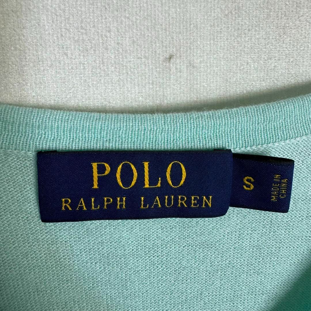 POLO RALPH LAUREN(ポロラルフローレン)の【希少素材】　ポロラルフローレン　コットンニット　カシミヤ混　水色　ポニー刺繍 メンズのトップス(ニット/セーター)の商品写真