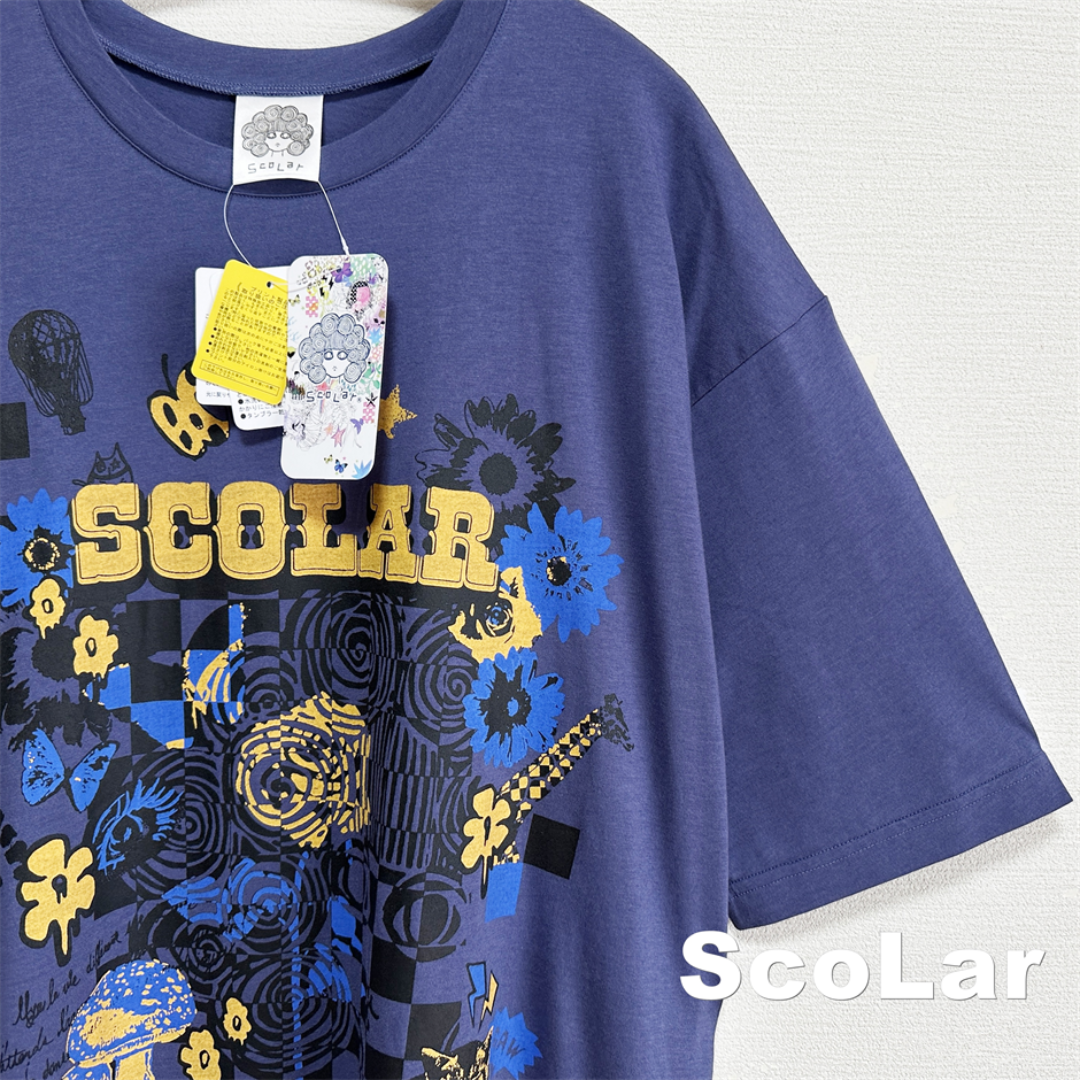 ScoLar(スカラー)の【ScoLar】スカラーちゃんグラフィック シフォン切替ワンピース タグ付未使用 レディースのワンピース(ロングワンピース/マキシワンピース)の商品写真