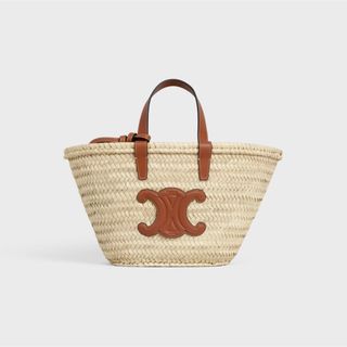 セリーヌ(celine)の新品 CELINE セリーヌ ティーン クラシック パニエ ラフィア タン(かごバッグ/ストローバッグ)