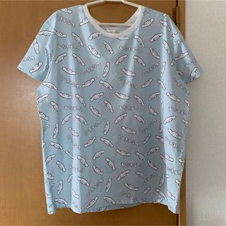 シナモロール(シナモロール)のシナモロール 総柄Tシャツ 大きいサイズ(キャラクターグッズ)