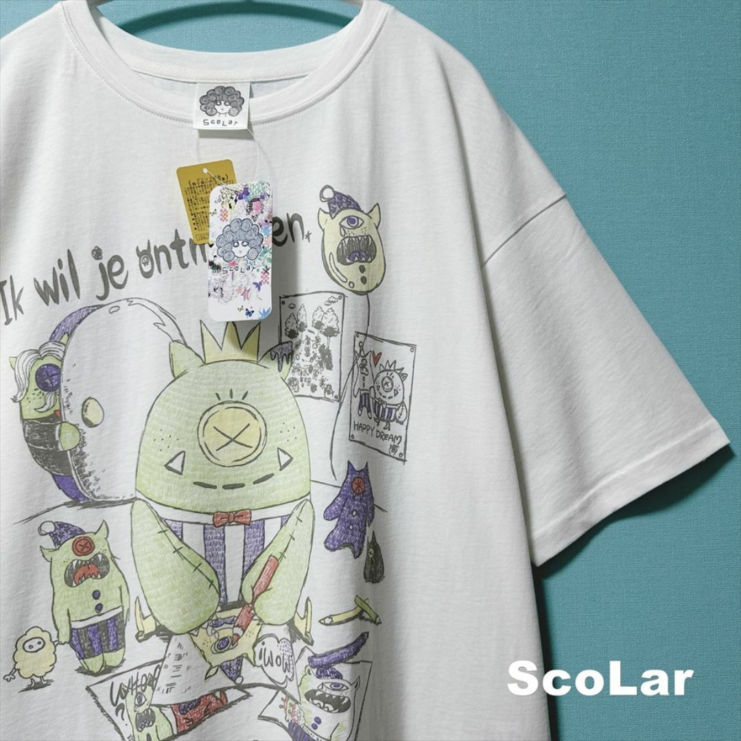 ScoLar(スカラー)の【ScoLar】スカラー 夢見るガブモンと執事 ビックTシャツ タグ付未使用 レディースのトップス(Tシャツ(半袖/袖なし))の商品写真