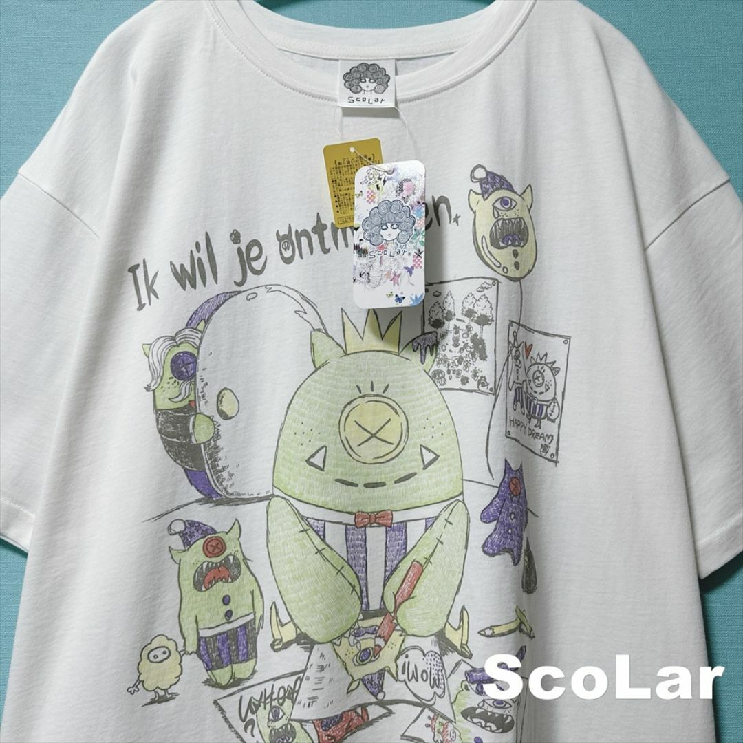 ScoLar(スカラー)の【ScoLar】スカラー 夢見るガブモンと執事 ビックTシャツ タグ付未使用 レディースのトップス(Tシャツ(半袖/袖なし))の商品写真