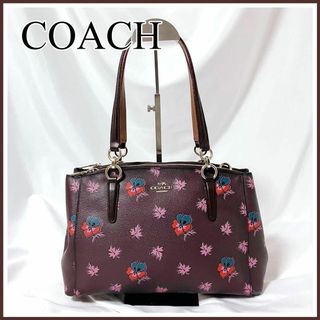 コーチ(COACH)のCOACH ハンドバッグ　ブラウン系　コーチ　ミニクリスティ ワイルドフラワー(トートバッグ)