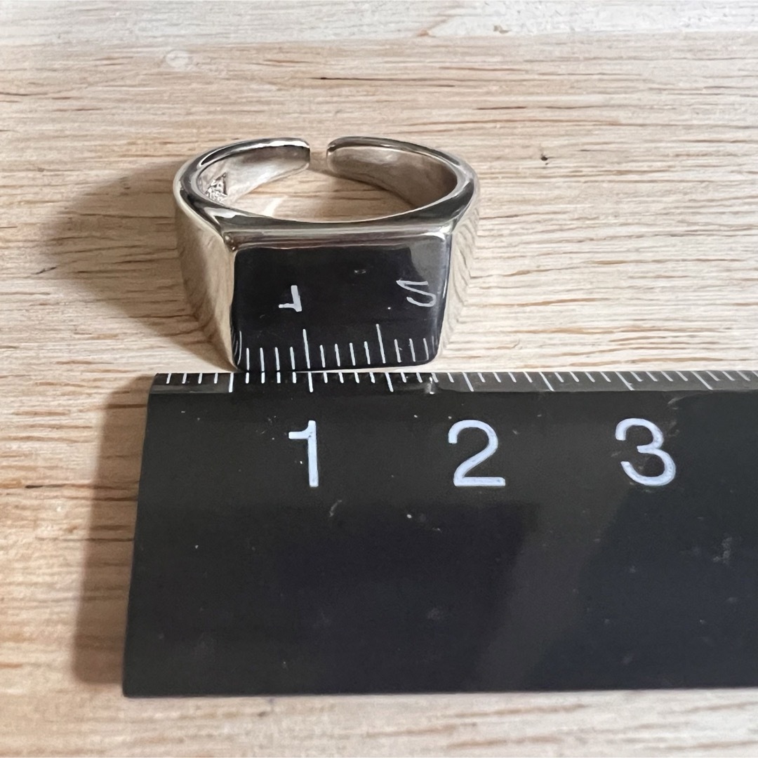 シルバーリング 925 銀 シグネット 印台 スクエア 鏡面仕上げ 韓国 指輪④ メンズのアクセサリー(リング(指輪))の商品写真