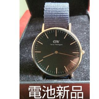 Daniel Wellington - ダニエルウェリントン　36ミリ　ローズゴールド×ブラック　電池新品4/18交換済