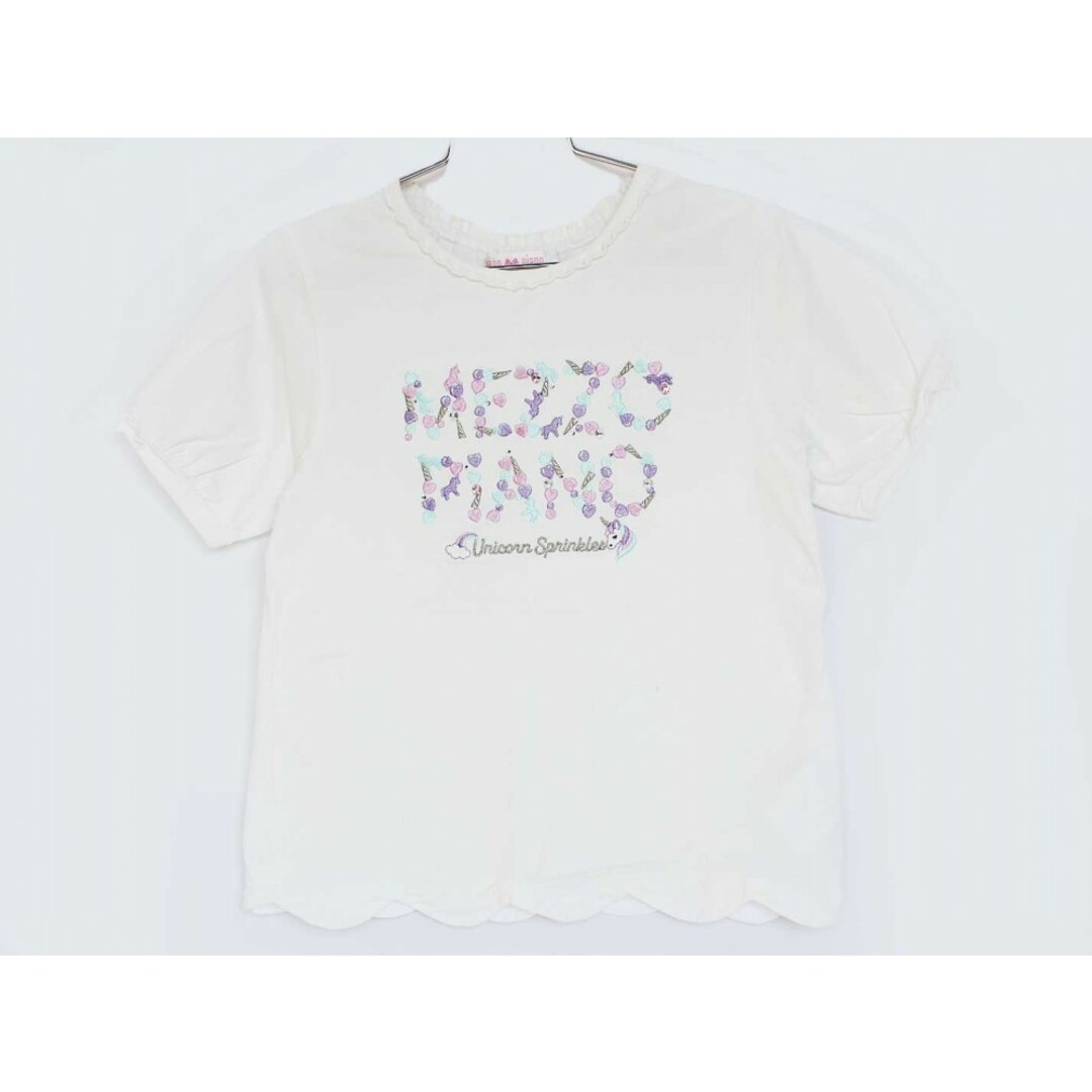 mezzo piano(メゾピアノ)の【夏物 新入荷!】[メゾピアノ/mezzo piano]130cm 半袖カットソー/半袖Tシャツ 白【中古】子供服 キッズ kids 女の子 夏 tops 614042 キッズ/ベビー/マタニティのキッズ服女の子用(90cm~)(Tシャツ/カットソー)の商品写真