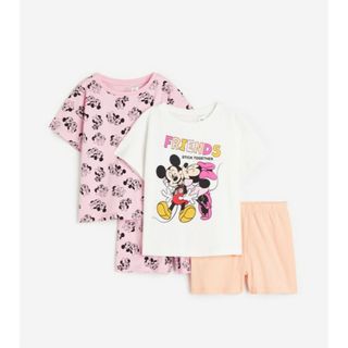 エイチアンドエム(H&M)の新品タグ付き H&M ディズニー ミッキー&ミニー プリントパジャマ 2組セット(パジャマ)