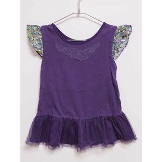 アナスイ(ANNA SUI)の【夏物 新入荷!】‡アナスイミニ/ANNA SUI mini‡130cm 半袖Tシャツ/半袖カットソー/ノースリーブ 紫系 袖フリル取外可【中古】子供服 キッズ kids 女の子 夏 tops 214042(Tシャツ/カットソー)