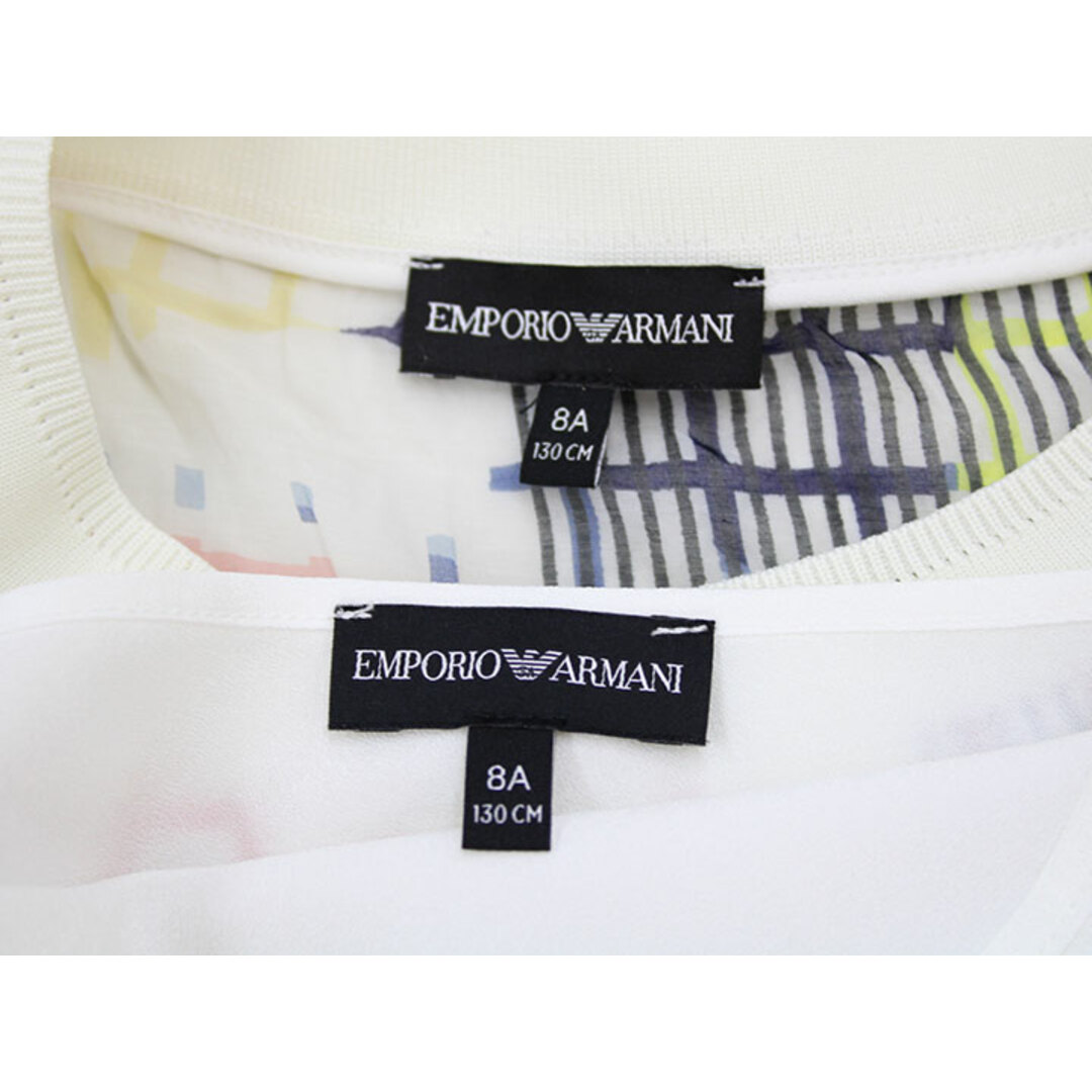 Emporio Armani(エンポリオアルマーニ)の【夏物 新入荷!】▲エンポリオアルマーニ/EMPORIO ARMANI▲130cm(8A) キャミソール付き半袖ブラウス 白×マルチカラー【中古】子供服 キッズ kids 女の子 夏 tops 114042 キッズ/ベビー/マタニティのベビー服(~85cm)(シャツ/カットソー)の商品写真