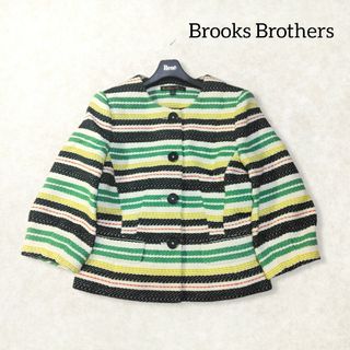 Brooks Brothers - ブルックスブラザーズ ✿ ボーダー ノーカラー ジャケット 0 春 秋 カラフル