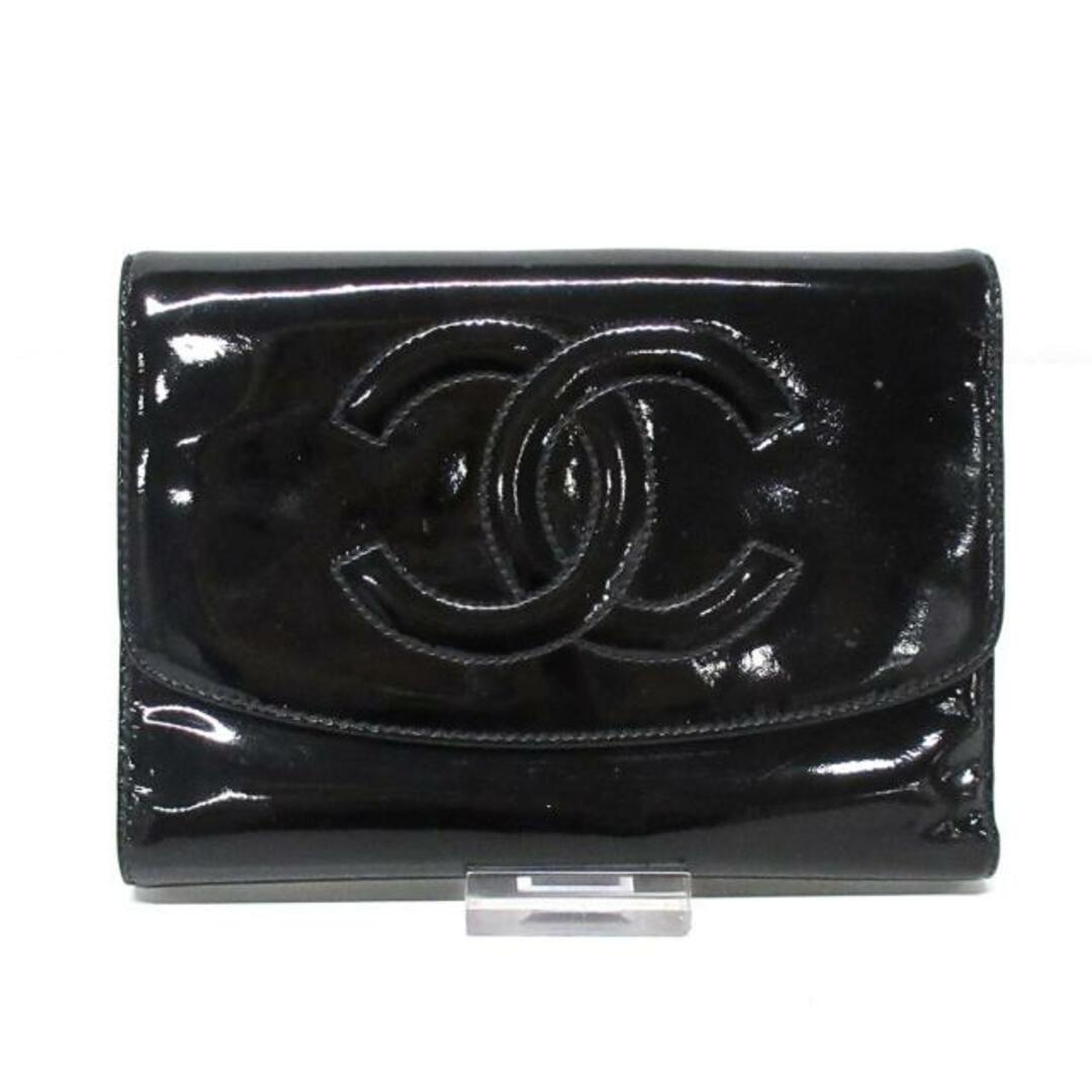 CHANEL(シャネル)のCHANEL(シャネル) 3つ折り財布 - 黒 エナメル（レザー） レディースのファッション小物(財布)の商品写真