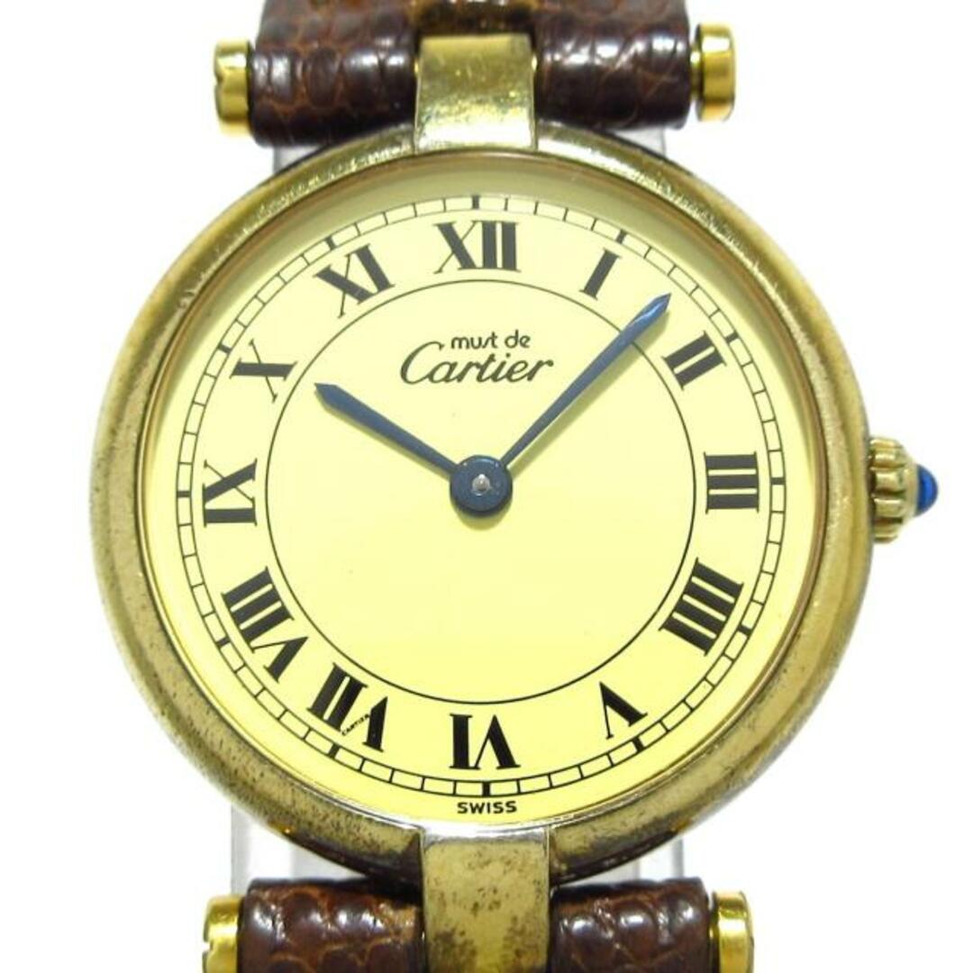 Cartier(カルティエ)のCartier(カルティエ) 腕時計 マストヴァンドーム レディース 925/リザードベルト アイボリー レディースのファッション小物(腕時計)の商品写真