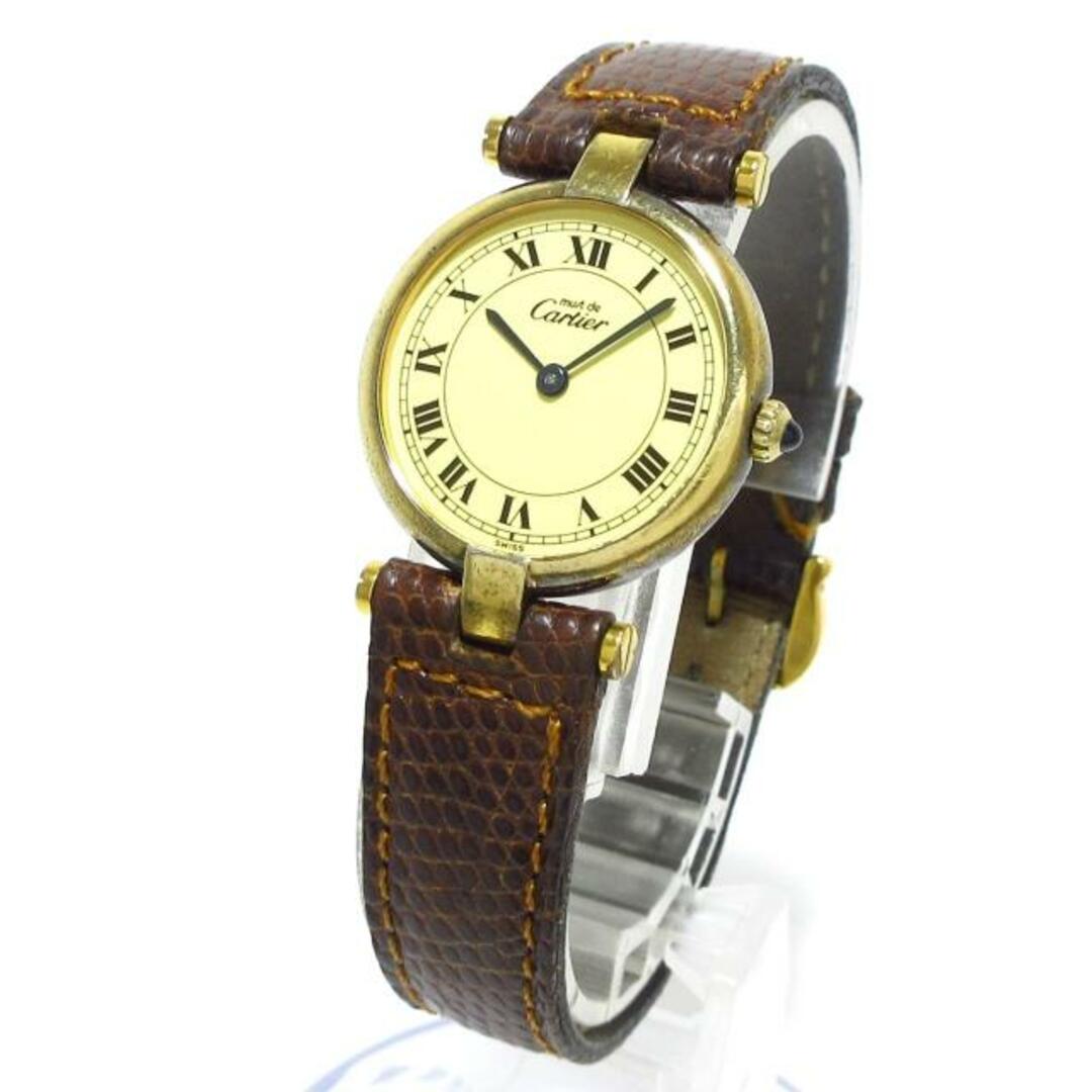Cartier(カルティエ)のCartier(カルティエ) 腕時計 マストヴァンドーム レディース 925/リザードベルト アイボリー レディースのファッション小物(腕時計)の商品写真