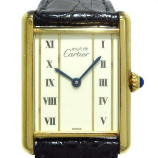 カルティエ(Cartier)のCartier(カルティエ) 腕時計 マストタンク ヴェルメイユ レディース 925/縦ローマン/アリゲーターベルト アイボリー(腕時計)